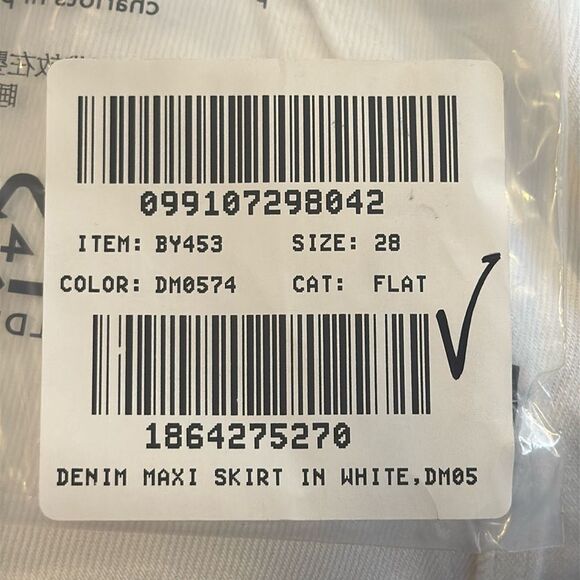 J Crew Denim maxi skirt in white Womens Size 28 - Picture 6 of 10